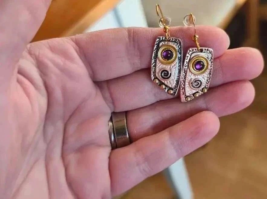 Boucles d'oreilles pendantes, style Ethnique, dorées – photo 5
